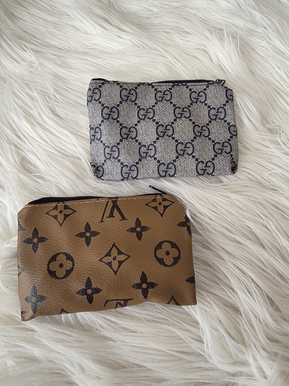 Gray Logo Coin Pouch & Brown Coin Pouch Duo